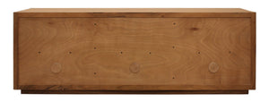 HomeRoots 95" Natural Distressed Solid Wood Sideboard – Versatile Storage Buffet for Classic Home Décor 606287
