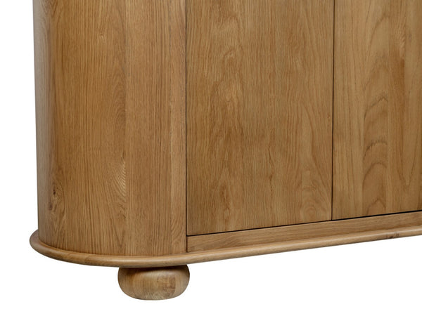 HomeRoots 98" Rustic Distressed Solid Wood Sideboard with 6 Doors - Versatile Storage for Any Room! 606291