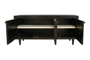 HomeRoots 60" Black Distressed Solid Wood Sideboard - Stylish Storage Solution for Any Room Décor Style! 606293