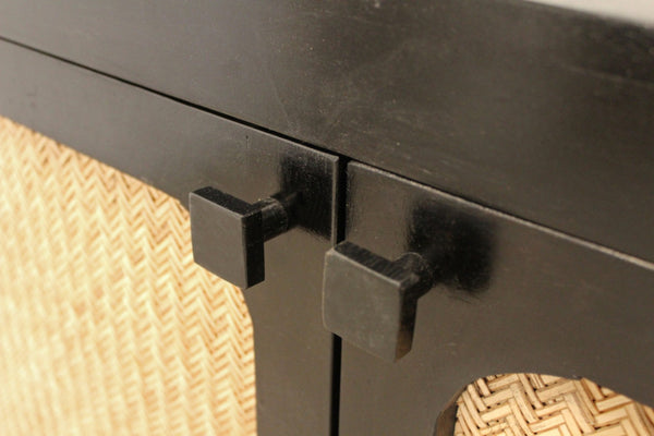 HomeRoots 60" Black Distressed Solid Wood Sideboard - Stylish Storage Solution for Any Room Décor Style! 606293