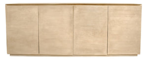 HomeRoots 80" Natural Distressed Solid Wood Sideboard - Versatile Storage Cabinet for Dining & Living Spaces 606298