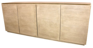 HomeRoots 80" Natural Distressed Solid Wood Sideboard - Versatile Storage Cabinet for Dining & Living Spaces 606298