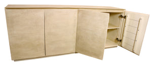 HomeRoots 80" Natural Distressed Solid Wood Sideboard - Versatile Storage Cabinet for Dining & Living Spaces 606298