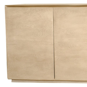 HomeRoots 80" Natural Distressed Solid Wood Sideboard - Versatile Storage Cabinet for Dining & Living Spaces 606298