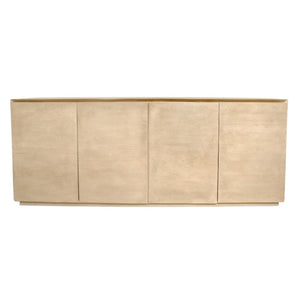 HomeRoots 80" Natural Distressed Solid Wood Sideboard - Versatile Storage Cabinet for Dining & Living Spaces 606298