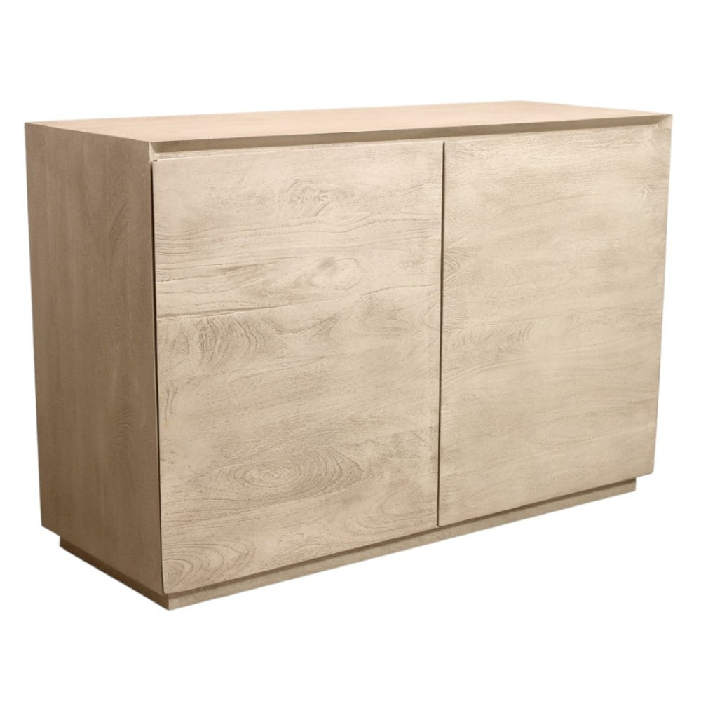 HomeRoots 48" Solid Wood Sideboard with Natural Distressed Finish – Soft-Close Doors & Ample Storage Space 606299