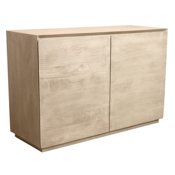 HomeRoots 48" Solid Wood Sideboard with Natural Distressed Finish – Soft-Close Doors & Ample Storage Space 606299