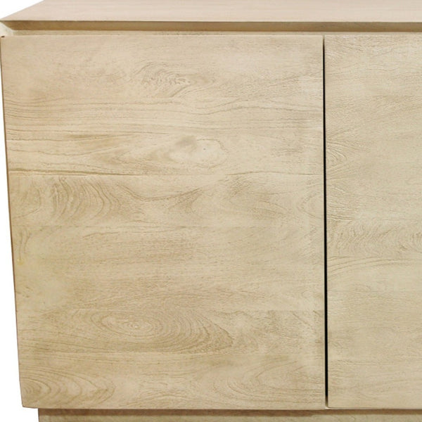 HomeRoots 48" Solid Wood Sideboard with Natural Distressed Finish – Soft-Close Doors & Ample Storage Space 606299