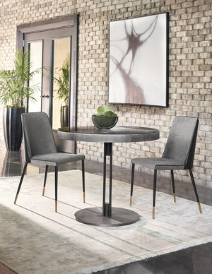 Sunpan TERRY Round Bistro Table - 35.5" Clear Glass Top with Bronzed Gunmetal Starburst Base for Elegance 105109