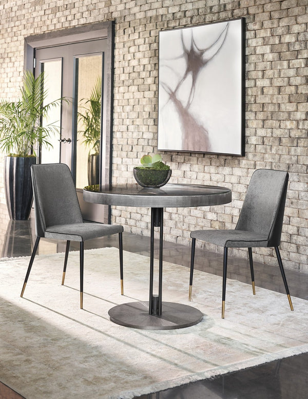 Sunpan TERRY Round Bistro Table - 35.5" Clear Glass Top with Bronzed Gunmetal Starburst Base for Elegance 105109