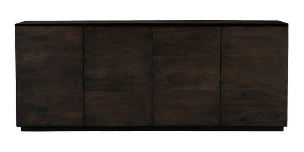 HomeRoots 80" Dark Brown Distressed Solid Wood Sideboard - Stylish Storage with Versatile Design for Any Space 606300