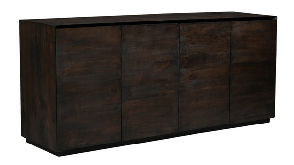 HomeRoots 80" Dark Brown Distressed Solid Wood Sideboard - Stylish Storage with Versatile Design for Any Space 606300