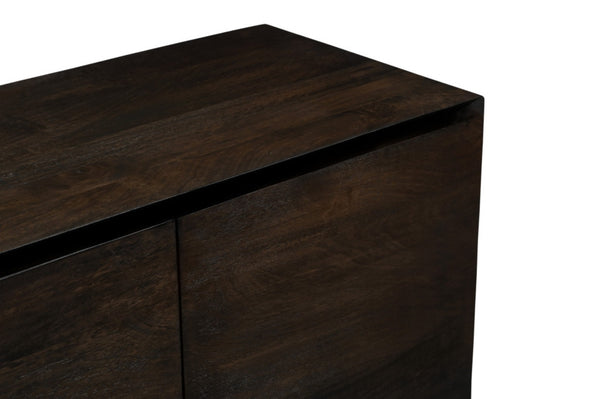HomeRoots 80" Dark Brown Distressed Solid Wood Sideboard - Stylish Storage with Versatile Design for Any Space 606300