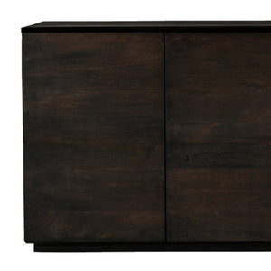 HomeRoots 80" Dark Brown Distressed Solid Wood Sideboard - Stylish Storage with Versatile Design for Any Space 606300