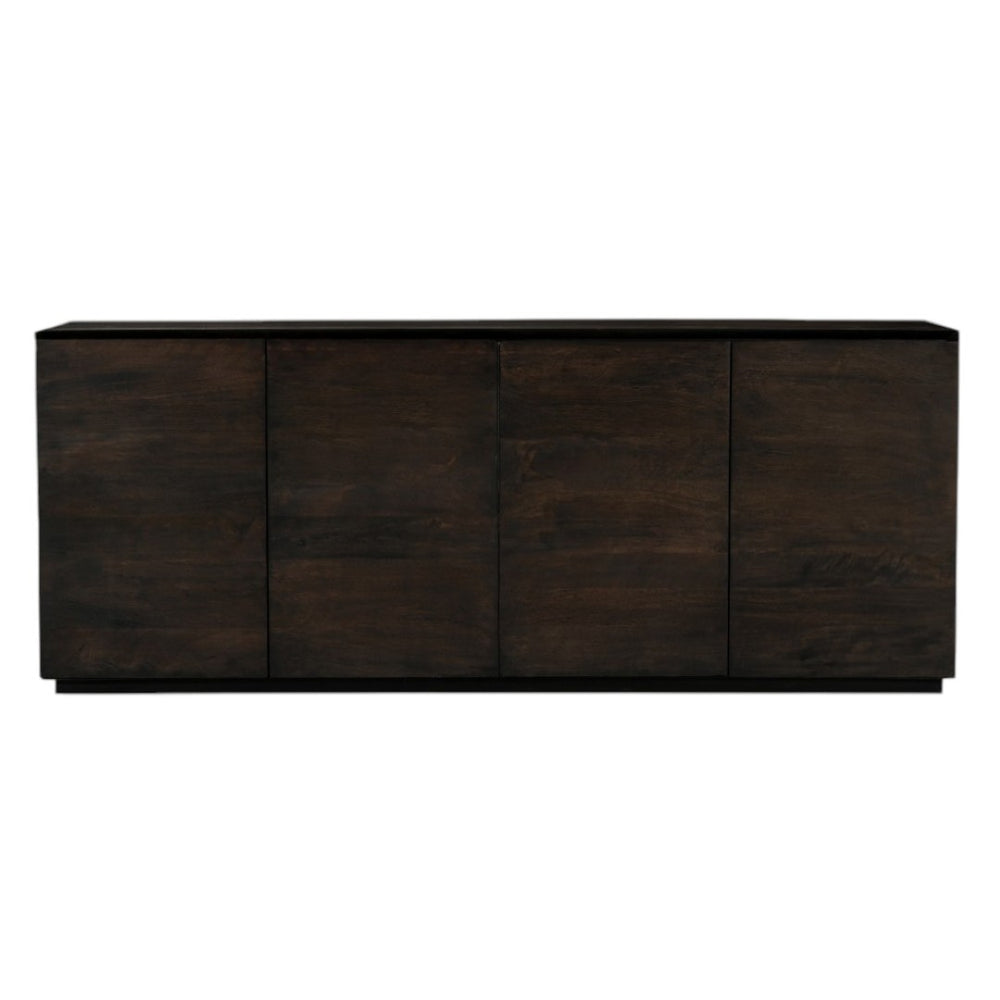 HomeRoots 80" Dark Brown Distressed Solid Wood Sideboard - Stylish Storage with Versatile Design for Any Space 606300
