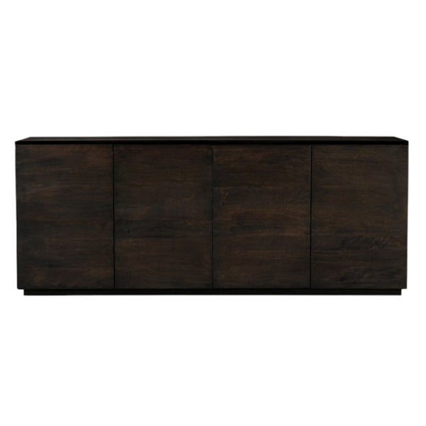 HomeRoots 80" Dark Brown Distressed Solid Wood Sideboard - Stylish Storage with Versatile Design for Any Space 606300
