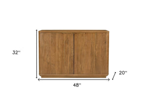 HomeRoots 48" Tan Distressed Solid Wood Sideboard - Stylish Storage Solution for Any Room's Unique Decor 606302