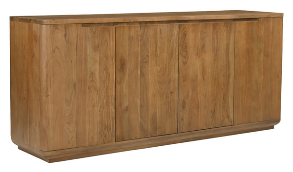 HomeRoots 72" Tan Distressed Solid Wood Sideboard - Stylish Storage with Soft-Close Doors for Any Room 606303
