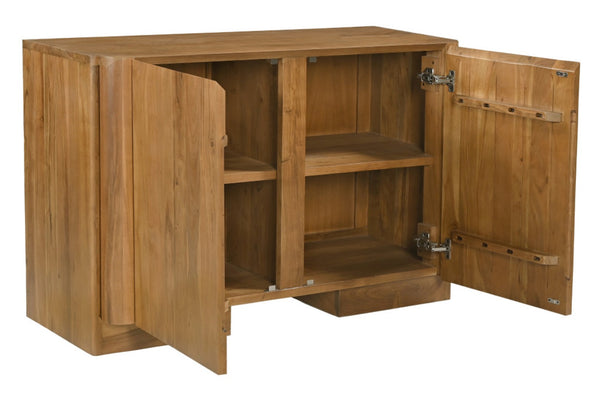 HomeRoots 48" Tan Distressed Solid Wood Sideboard - Stylish Multi-Functional Storage Solution for Any Room 606305