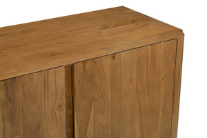 HomeRoots 48" Tan Distressed Solid Wood Sideboard - Stylish Multi-Functional Storage Solution for Any Room 606305