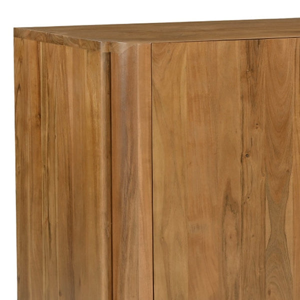 HomeRoots 48" Tan Distressed Solid Wood Sideboard - Stylish Multi-Functional Storage Solution for Any Room 606305