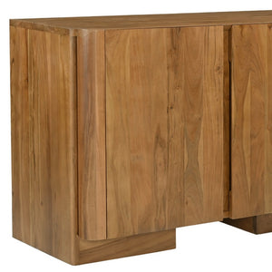 HomeRoots 48" Tan Distressed Solid Wood Sideboard - Stylish Multi-Functional Storage Solution for Any Room 606305