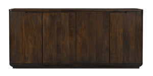 HomeRoots 72" Dark Brown Distressed Solid Wood Sideboard - Stylish Storage Solution for Any Room's Charm! 606308