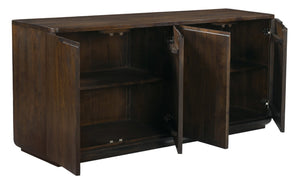 HomeRoots 72" Dark Brown Distressed Solid Wood Sideboard - Stylish Storage Solution for Any Room's Charm! 606308