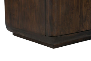 HomeRoots 72" Dark Brown Distressed Solid Wood Sideboard - Stylish Storage Solution for Any Room's Charm! 606308