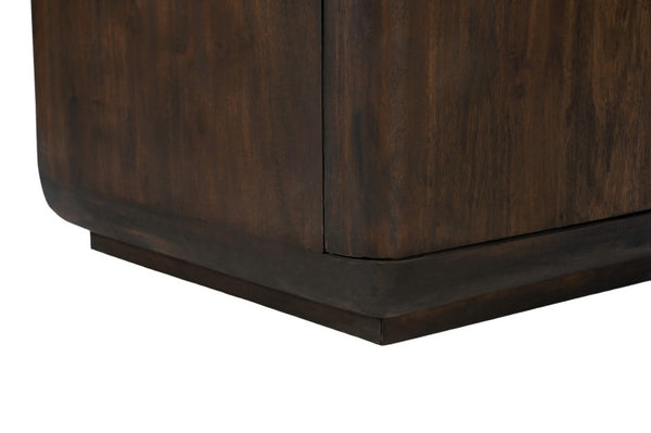 HomeRoots 72" Dark Brown Distressed Solid Wood Sideboard - Stylish Storage Solution for Any Room's Charm! 606308