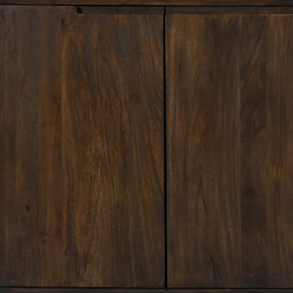 HomeRoots 72" Dark Brown Distressed Solid Wood Sideboard - Stylish Storage Solution for Any Room's Charm! 606308