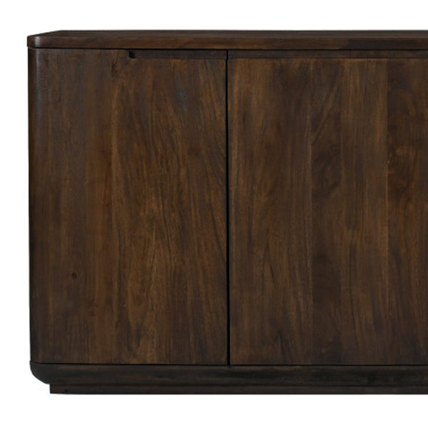 HomeRoots 72" Dark Brown Distressed Solid Wood Sideboard - Stylish Storage Solution for Any Room's Charm! 606308
