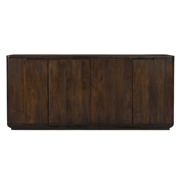 HomeRoots 72" Dark Brown Distressed Solid Wood Sideboard - Stylish Storage Solution for Any Room's Charm! 606308