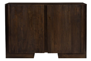 HomeRoots 48" Dark Brown Distressed Solid Wood Sideboard - Versatile Buffet with Soft-Close Doors & Storage 606310