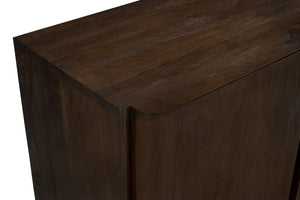 HomeRoots 48" Dark Brown Distressed Solid Wood Sideboard - Versatile Buffet with Soft-Close Doors & Storage 606310