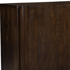 HomeRoots 48" Dark Brown Distressed Solid Wood Sideboard - Versatile Buffet with Soft-Close Doors & Storage 606310