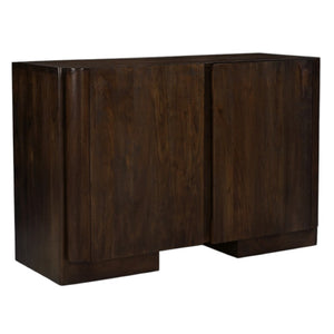 HomeRoots 48" Dark Brown Distressed Solid Wood Sideboard - Versatile Buffet with Soft-Close Doors & Storage 606310