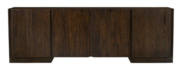 HomeRoots 96" Dark Brown Distressed Solid Wood Sideboard - Stylish Storage for Modern & Traditional Spaces 606311