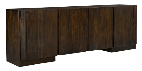 HomeRoots 96" Dark Brown Distressed Solid Wood Sideboard - Stylish Storage for Modern & Traditional Spaces 606311