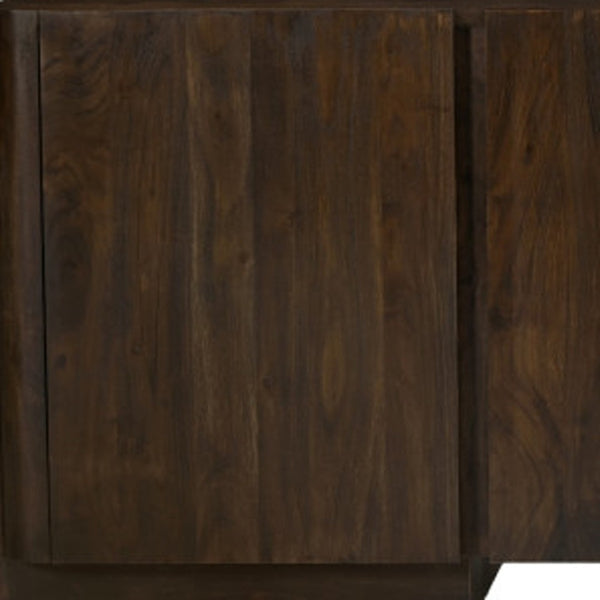 HomeRoots 96" Dark Brown Distressed Solid Wood Sideboard - Stylish Storage for Modern & Traditional Spaces 606311
