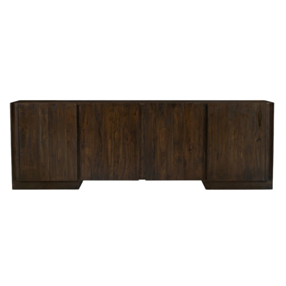 HomeRoots 96" Dark Brown Distressed Solid Wood Sideboard - Stylish Storage for Modern & Traditional Spaces 606311