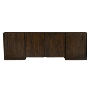 HomeRoots 96" Dark Brown Distressed Solid Wood Sideboard - Stylish Storage for Modern & Traditional Spaces 606311