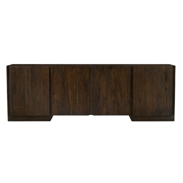 HomeRoots 96" Dark Brown Distressed Solid Wood Sideboard - Stylish Storage for Modern & Traditional Spaces 606311