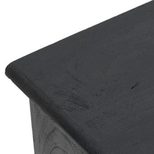 HomeRoots 34" Black Distressed Solid Wood Sideboard - Versatile Console with Storage & Rustic Charm for Any Room 606313