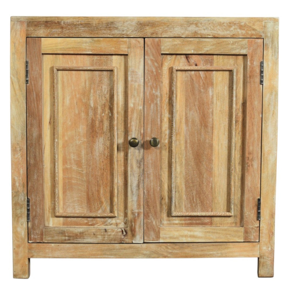 HomeRoots 36" Natural Distressed Solid Wood Sideboard - Stylish Storage Solution for Any Room Decor! 606316