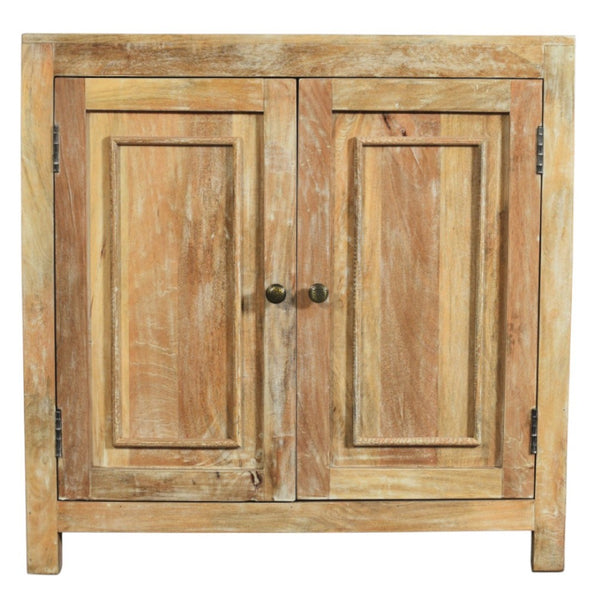 HomeRoots 36" Natural Distressed Solid Wood Sideboard - Stylish Storage Solution for Any Room Decor! 606316