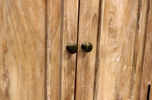 HomeRoots 36" Natural Distressed Solid Wood Sideboard - Stylish Storage Solution for Any Room Decor! 606316