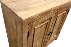 HomeRoots 36" Natural Distressed Solid Wood Sideboard - Stylish Storage Solution for Any Room Decor! 606316