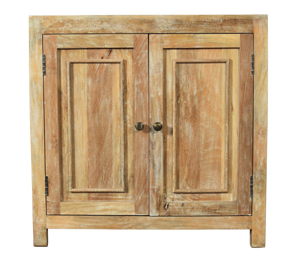 HomeRoots 36" Natural Distressed Solid Wood Sideboard - Stylish Storage Solution for Any Room Decor! 606316