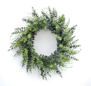 HomeRoots 9" Green Artificial Eucalyptus Wall Hanging - Lifelike, Low-Maintenance Decor for Any Space 606345